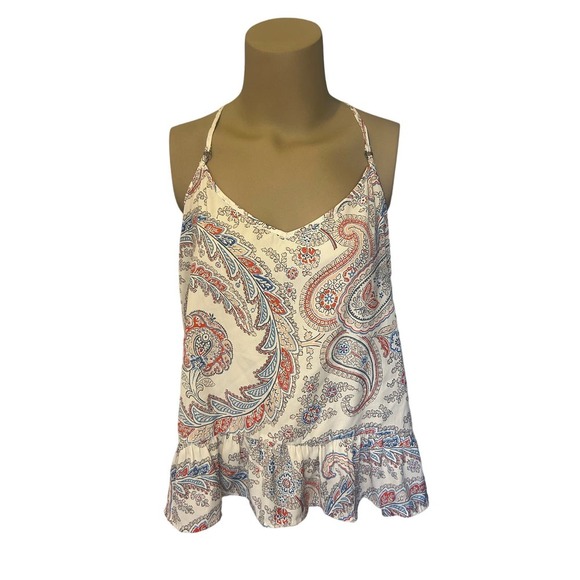 Abercrombie & Fitch Paisley Print Strappy Tank Top Size Medium - Picture 1 of 5